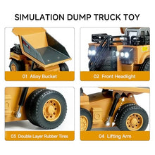 Load image into Gallery viewer, BRRRRT 1/64 RC Dump Truck,Full Proportion Mini Dump Truck Toy,8-Channel Remote Control Toy with Metal Bed &amp; Light
