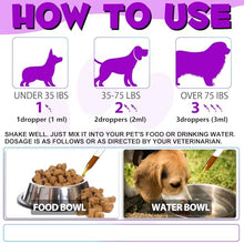 Load image into Gallery viewer, Dog Multivitamin Liquid Drops - 15 in 1 with Glucosamine, MSM &amp; Cranberry, Supports Joint, Skin &amp; Coat, Immune, Heart &amp; Urinary Health, 2 fl oz

