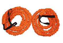 Load image into Gallery viewer, Stroops Son of The Beast Elastic Battle Ropes | Dual Safety Sleeved Resistance Bands Rope for Strength Training, Agility Work, and Full Body Workout | 150lbs, Pair - Orange
