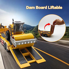 Load image into Gallery viewer, Fistone RC Semi Truck with Trailer, 1:24 RC Semi-Trailer Engineering Tractor with Sound and Lights, 2.4Ghz Remote Control Flatbed Truck with Road Roller Toys, Construction Vehicles Toy for Boys
