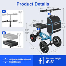 Load image into Gallery viewer, BlessReach Knee Scooter, All Terrain Foldable Knee Scooter Walker, Disc Brake Knee Walker for Foot Injuries Compact Crutches Alternative
