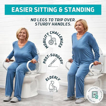 Load image into Gallery viewer, Lunderg Raised Toilet Seat with Handles - Elongated - Easy to Install Toilet Seat Risers for Seniors
