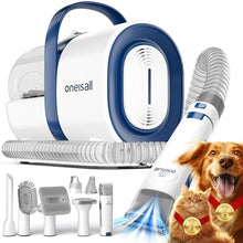 Load image into Gallery viewer, oneisall Dog Grooming Vacuum, Pet Grooming Vacuum with Clipper Nail Grinder, 1.5L Dust Cup Dog deshedding Brush with 7 Tools for Shedding Pet Hair, Home Cleaning(Blue)
