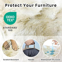 Load image into Gallery viewer, blunique Calming Dog Couch Bed for Large Dogs, 41 x 37 inch Waterproof Removable Dogs Mat Couch Cover for Furniture Protector, Non-Slip Fluffy Pelsbarn Dog Bed for Couch, Sofa, Outdoor - Tie-Dye Khaki
