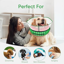 Load image into Gallery viewer, Supet Raised Inflatable Dog Cone After Surgery - Adjustable Recovery Donut Collar with Removable Shield to Stop Licking Wounds &amp; Protect Stitches - Soft Dog Cone Alternative for Dogs (Watermelon,M)
