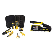 Load image into Gallery viewer, Klein Tools Cable Installation Tool Set with Crimper, Tester, Snips, Punchdown Tool, and Case (6 Pieces)
