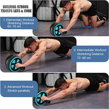 Load image into Gallery viewer, Ab Roller Wheel, 10-In-1 Ab Exercise Wheels Kit with Resistance Bands, Knee Mat, Jump Rope, Push-Up Bar (Blue)
