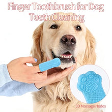Load image into Gallery viewer, 3PCS Pet Grooming Kit – Dog Bath Brush with Soap Dispenser &amp; 2 Finger Toothbrushes | Silicone Dog Shampoo Brush for Small Medium Large Dogs, Soft Deshedding Massage Brush for Puppy &amp; Cats
