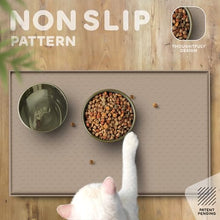 Load image into Gallery viewer, PetHappily Dog Food Mat - Raised Edges Dogs Mat for Food and Water Prevent Spill, Waterproof Cat Food Mats Protect Floors, Easy Clean Dog Bowl Mats for Food and Water, Silicone Pet Food Tray
