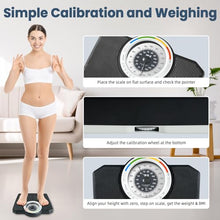 Load image into Gallery viewer, TIPRE Analog Scale for Body Weight, Mechanical Bathroom Scale, Analog Scale for Body Weight, 150kg/330lb, Dial Scale with Wider and Thicker Anti-Slip Platform, Simple Calibration, No Required Battery
