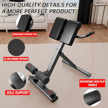 Load image into Gallery viewer, FITKS360 Roman Chair Hyperextension Bench – Adjustable Back Extension Machine for Glutes, Hamstrings &amp; Lower Back – Foldable Multi-Purpose Workout Equipment for Home Gym
