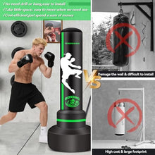 Load image into Gallery viewer, Freestanding Punching Bag with Gloves, 70'' Heavy Boxing Bag with Stand for Adult Teens, Standing Women Men Inflatable Kickboxing Bags for Beginners Training MMA Muay Thai Fitness
