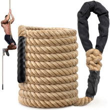 Load image into Gallery viewer, Climbing Rope Gym Workout - 25FT Heavy Duty Jute Thick Ropes for Adults Strength Training Outdoor Tree Swing Indoor Home Fitness Exercise - 1.5 Inch
