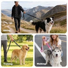 Load image into Gallery viewer, Heavy Duty Dog Leash with Soft Padded Handle, Durable Pet Walking Lead for Medium Large Dogs, Comfortable Training Leash with Secure Clasp, Black 5FT
