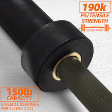 Load image into Gallery viewer, Fitvids 7ft Olympic Barbell 45LBS for Weightlifting and Powerlifting, 2 Inch Strength Training Bar - Green
