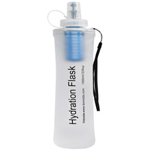 Load image into Gallery viewer, GUYI 1.0L Collapsible Water Filter Bottle, Removes Impurities, BPA Free, Ultralight for Hiking, Camping, Cycling &amp; Travel-White
