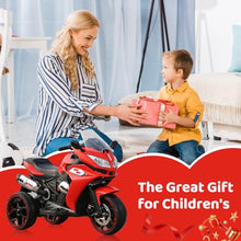 Load image into Gallery viewer, 12V Kids Ride On Motorcycle - 3-Wheel Electric Motorcycle for Boys &amp; Girls with LED Lights
