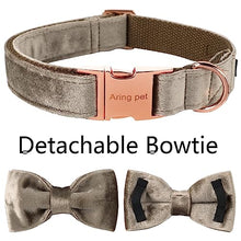 Load image into Gallery viewer, ARING PET Bowtie Dog Collar,Velvet Dog Collars with Detachable Bowtie, Adjustable Bow Tie Collar for Girl and Boy Dogs.
