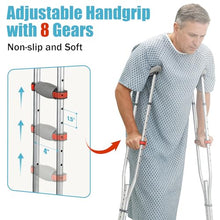 Load image into Gallery viewer, Aluminum Alloy Crutches for Adults, Pair of Height Adjustable Crutch (Fits 4'7" - 6'7"), Universal &amp; Lightweight Crutches

