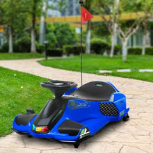 Load image into Gallery viewer, 12V Electric Go Kart, 5 MPH Drifting Car, Battery Powered Ride on Toy Outdoor with Slow Start, Blue
