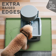 Load image into Gallery viewer, 32x24x1” XL Dog Food Mat - All Purpose Under Sink Liner, Washer and Dryer Covers for The Top, Silicone Griddle Mat for Blackstone - Raised Edges Dog Mat for Food and Water Prevent Spill, Waterproof
