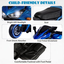 Load image into Gallery viewer, Kids Electric Motorcycle, 12V Kids Ride on Car LED Lights, Music Player &amp; Horn with Training Wheels,
