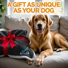 Load image into Gallery viewer, Embroidered Dog Blanket with Name, Personalized Pet Blankets for Dog for Bed Car Couch, Custom Waterproof Dog Blanket Soft &amp; Comfortable for Small, Medium &amp; Large Pet, Best Gift for Dog Lovers- Black

