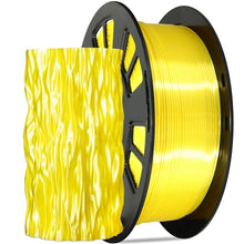 Load image into Gallery viewer, DO3D Silk Yellow PLA Satin Shiny 3D Printer Filament, 1.75mm Diameter 1kg Spool 2.2lbs for FDM 3D Printers
