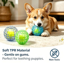 Load image into Gallery viewer, Jatmira Squeaky Dog Balls 3-Pack, Ball-in-Ball Design with Inner Tennis Ball, Squeeze-to-Squeak TPR Chew Toys, High-Bounce Floating Fetch Balls for Pool Beach Training, Easy-Clean Puppy Teething Toy

