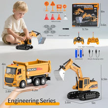 Load image into Gallery viewer, MQDMINI Remote Control Excavator and Dump Truck Toy Set
