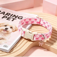 Load image into Gallery viewer, ARING PET Girl Dog Collar, Cute Pink Bow Girly Doggy Collars for Puppy Small Medium Large Female Dogs Pet, for Daily Photos Outdoor Walking Hiking Picnic, S
