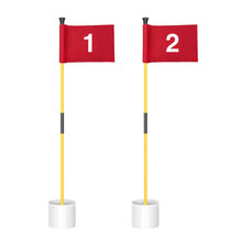 Load image into Gallery viewer, KINGTOP 3 ft Golf Flagstick and Cup Set, Yellow Pole, Red Numbers, 2 Pack
