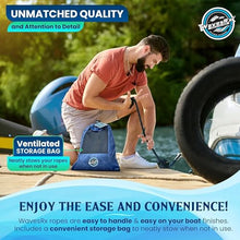 Load image into Gallery viewer, Premium Nylon Boat Dock Lines &amp; Ropes for Docking 3/8'' x 15' | Double Braided Marine Rope &amp; Mooring Line| Boat Ropes for Docking with Loop | UV &amp; Saltwater Resistant Dock Ropes for Boats &amp; Pontoons
