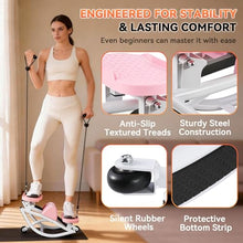 Load image into Gallery viewer, Rock Stepper - Steppers for Exercise at Home, Portable Stepper Side to Side with Digital Display &amp; Resistance Bands, 330 LBS Capacity Full Body Workout Low-Impact Knee-Friendly 3D Stair Stepper - Pink
