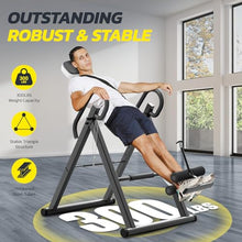 Load image into Gallery viewer, YOLEO Gravity Heavy Duty Inversion Table with Headrest &amp; Adjustable Protective Belt Back Stretcher Machine for Pain Relief Therapy (White)
