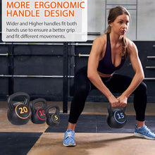 Load image into Gallery viewer, F2C Kettlebell Sets 4 Piece Strength Training KettleBells Weight Set 5lb, 10lb, 15lb, 20lb HDPE Coated Concrete Kettle bell Core Training
