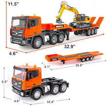 Load image into Gallery viewer, 2-Set Alloy RC Truck Crawler Excavator 1/24, 9CH Semi-Trailer, 6CH Track Construction Engine Vehicle

