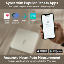 Load image into Gallery viewer, Wyze Smart Scale X - Digital Bathroom Scale for Body Weight, BMI, Body Fat, Muscle Mass, Heart Rate Monitor | ITO Glass &amp; LED Backlight | Batteries Included, 400 lbs (White)
