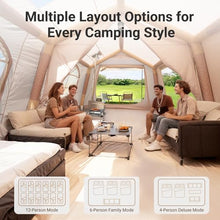 Load image into Gallery viewer, ABORON 12-14 Person Inflatable Camping Tent, 2-Room Glamping Tent with Pump
