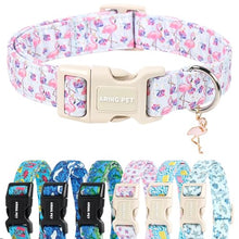 Load image into Gallery viewer, ARING PET Summer Dog Collar, Cute Flamingo Doggy Collars for Puppy Small Medium Large Boy Girl Dogs, for Daily Photos Beach Walking Hiking Picnic-S
