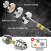 Load image into Gallery viewer, PHOEROS Adjustable Dumbbell Set - 44/66/88 LBS weights set, Dumbbell Barbell 3 in 1, Steel Dumbbells Pair with Connecting Rod for Adults Women Men Fitness Workout, Home Gym Exercise Training Equipment (44lbs)
