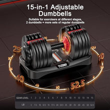 Load image into Gallery viewer, TYZDMY Adjustable Dumbbells Set of 2，Free Weights Dumbbells Set，Adjustable Dumbbell Set，52.5 lbs pair 105 lbs

