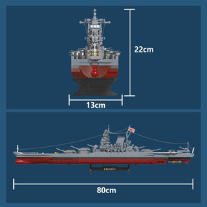 Japanese Yamato Battleship Building Blocks Set, 2569 Pieces WWII Navy Ship MOC Toy, Excellent Battleship Model Building