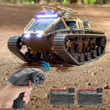 Load image into Gallery viewer, RC Military Tank Armored Fighting Car with LED Lights, 2.4G Remote Control, 1:16 Scale All-Terrain Vehicle (Yellow)
