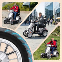 Load image into Gallery viewer, Super Large Electric 4 Wheel Mobility Scooters, Heavy Duty 800W Wheelchair Device, 25 Miles Long Range, All Terrain Mobility Scooter，Speed Adjust, Remote Key,Receive Ready to Ride (Silver)
