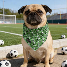 Load image into Gallery viewer, ARING PET Soccer Dog Bandanas, Cute Green Pet Bandana Scarf Triangle Bibs for Puppy Small Medium Large Boy Girl Dogs Cats-L
