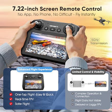 Load image into Gallery viewer, GPS Drone with EIS 2K Camera for Adults, 7.22 inch Screen on Remote Controller, 64 Mins Flight, Long Range Transmission, 3 Speed Adjustable, Follow Me, AI Track, AI Night Shot, Auto Return, Lightweight and Foldable RC Drones for Beginner Toy Gifts, Under
