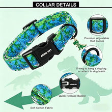 Load image into Gallery viewer, ARING PET Dinosaur Dog Collar, Cute Green Blue Boy Doggy Skate Dino Collars for Puppy Small Medium Large Male Dogs, for Daily Photos Summer Beach Walking Hiking Picnic-M
