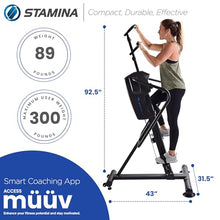Load image into Gallery viewer, Stamina Products Cardio Climber Home Workout Fitness Exercise Machine with Smart Coaching, LCD Monitor, And Wheels for Easy Storage
