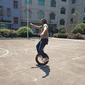 Single Wheel Unicycles 20/24 Inch Wheel Unicycle for Kids Adults Beginner Teen, Comfort Saddle Seat Non-Slip Extra Thick Tires, red(24 Inch)